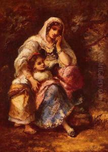 Gypsy Mother and Child by Narcisse-Virgile Diaz de la Pena