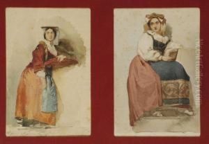 Coppia Di Figure Femminili by Eleuterio Pagliano