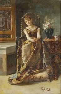 Ritratto Di Fanciulla Seduta by Eleuterio Pagliano