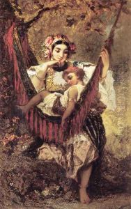 Mother and Child by Narcisse-Virgile Diaz de la Pena