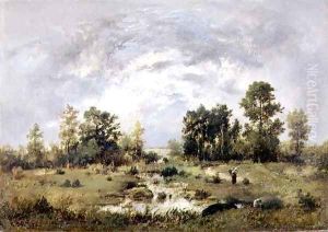 Wooded landscape 1870 by Narcisse-Virgile Diaz de la Pena