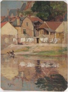 Lavandiere Au Bord De La Riviere