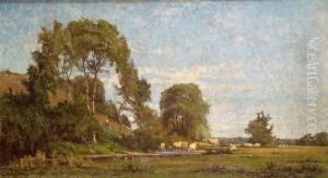 Gardeuse De Vaches Et Son Troupeau 1872