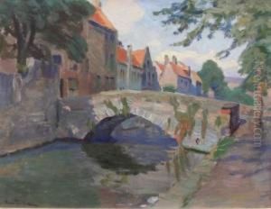 Un Pont A Bruges by Henri Pailler