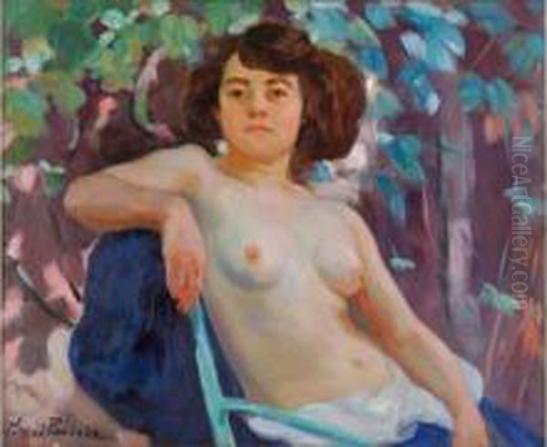 Jeune Femme Denudee Au Jardin - view 1