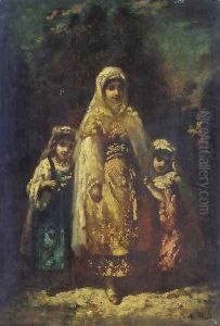 A Young Family by Narcisse-Virgile Diaz de la Pena