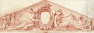 A Study For A Pediment by Jacques-Augustin Pajou