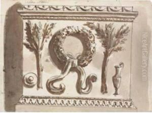 A) Paesaggio Con Rovine B) Fregio Antico