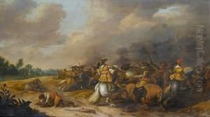 A Cavalry Skirmish by Palamedes Palamedesz. (Stevaerts, Stevens)