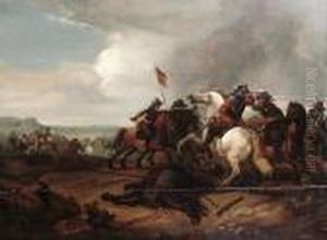 A Cavalry Skirmish by Palamedes Palamedesz. (Stevaerts, Stevens)