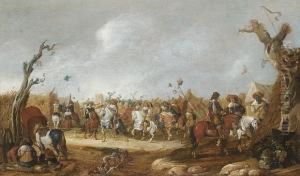 A Cavalry Encampment by Palamedes Palamedesz. (Stevaerts, Stevens)
