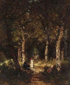Jeunes femmes sous bois by Narcisse-Virgile Diaz de la Pena