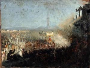 La Venuta Di Papa Pio Ix A Pompei by Nicola Palizzi