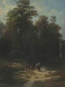 Paesaggio Di Campagna Con Bambini by Nicola Palizzi