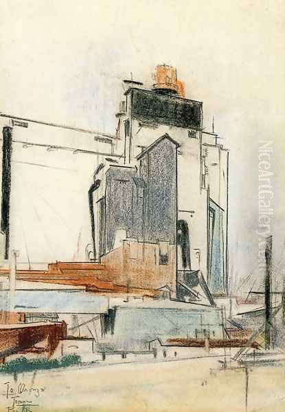 Grain Elevators by Preston Dickinson