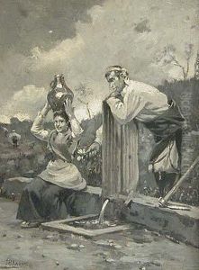 Galanteo En La Fuente by Joaquin Pallares y Allustante