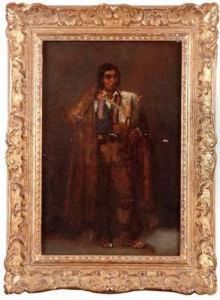portrait En Pied D'un Musicien by Jean Leon Palliere