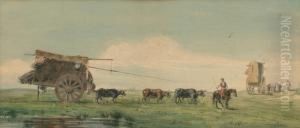 Caravan In Desert by Jean Leon Palliere