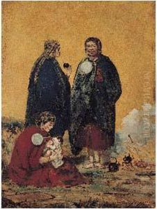Indigenes De La Terre De Feu by Jean Leon Palliere