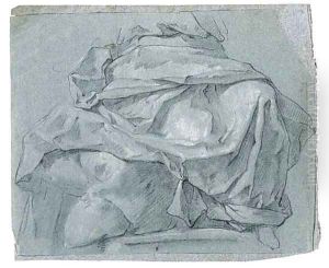 A study of drapery for the lower part of a seated figure by Michel-Francois Dandre-Bardon