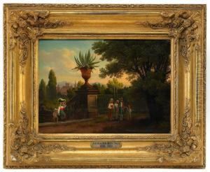 Vue Fran Villa Conti Vid Rom by Gustaf-Wilhelm Palm