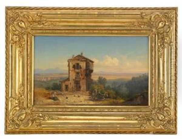 Vue Af Romerska Campagnan Med Aterstoden Av En Vigna Efter 1849 Ars Krigshandelser - view 1