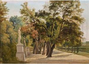 Entrance To The Giardino Del Lago, Villa Borghese, Rome by Gustaf-Wilhelm Palm