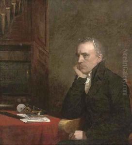 Portrait of Benjamin Flight (1767-1846), seated three-quarter-length, at a table by an organ by George Dawe