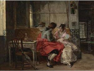 A Good Story by Vicente Palmaroli Y Gonzalez