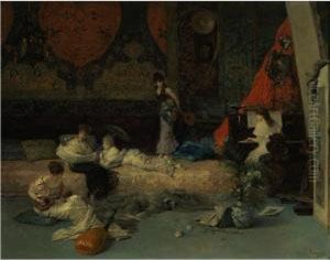 In The Studio by Vicente Palmaroli Y Gonzalez