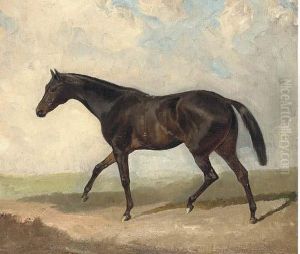 A Dark Bay Horse Trotting by James Lynwood Palmer