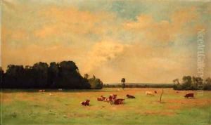 Cattle in a summer meadow by Pierre-Emmanuel Damoye