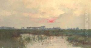 Coucher de soleil sur l'etang by Pierre-Emmanuel Damoye