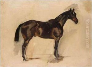 Dark Brown Horse With Star by James Lynwood Palmer