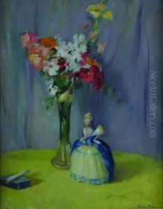 Still Life With Doll And Flower by Pauline Lennards Palmer