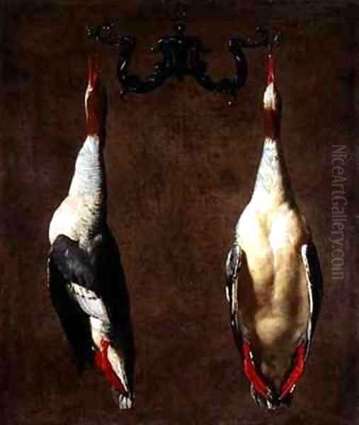 Two Wild Ducks Hanging - view 1