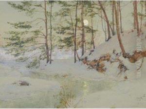 Moonlit Winter Night by Walter Launt Palmer