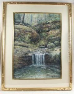 Forest Stream With Waterfall by Walter Launt Palmer
