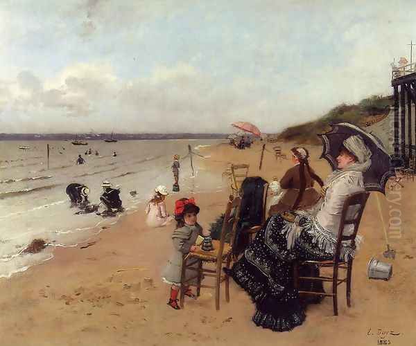 Mother and Daughter on the Beach - view 1