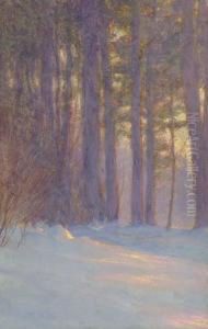 Woods In Snow At Dusk by Walter Launt Palmer