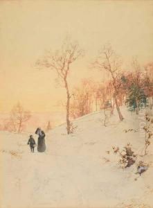 Back From Church In Winter by Walter Launt Palmer