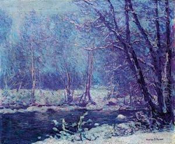Sous-bois Et Riviere Enneigee - view 1