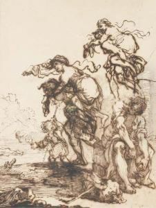 Un Homme Portant Une Femme Sur
Ses Epaules, Avec Une Etude Subsidiaire Du Meme Accompagne D'un Enfant,
Un Voyageur Assis Au Premier Plan A Droite Un Homme Portant Une Femme Sur
Ses Epaules, Avec Une Etude Subsidiaire Du Meme Accompagne D'un Enfant,
Un Voyageur Assis Au Premier Plan A Droite