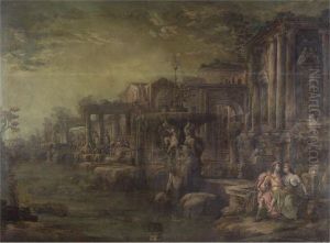 Capriccio Architettonico Con Figure E Una Fontana In Primo Piano
