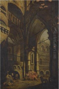 A Capriccio Of Classical Ruins With Daniel In The Lion's Den