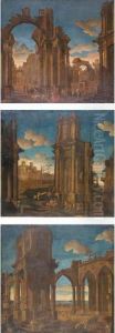 Capricci With Figures Among Classical Ruins by Pietro (Il Mirandolese) Paltronieri