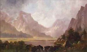 High Mountain Landscape with Lake by Edwin Deakin