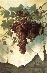 Grapes against a Mission Wall by Edwin Deakin