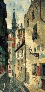 Rue des Chartres, Old Paris by Edwin Deakin