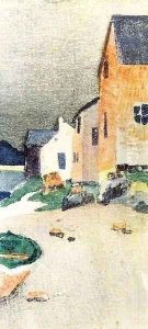 A Gray Day aka Houses on a Beach 1895 by Arthur Wesley Dow